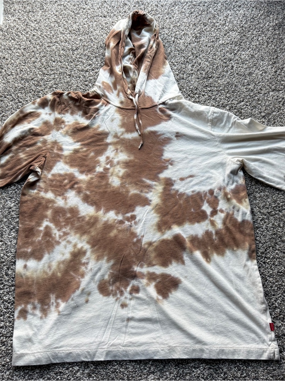 Levi's brown and white tie-dye hoodie